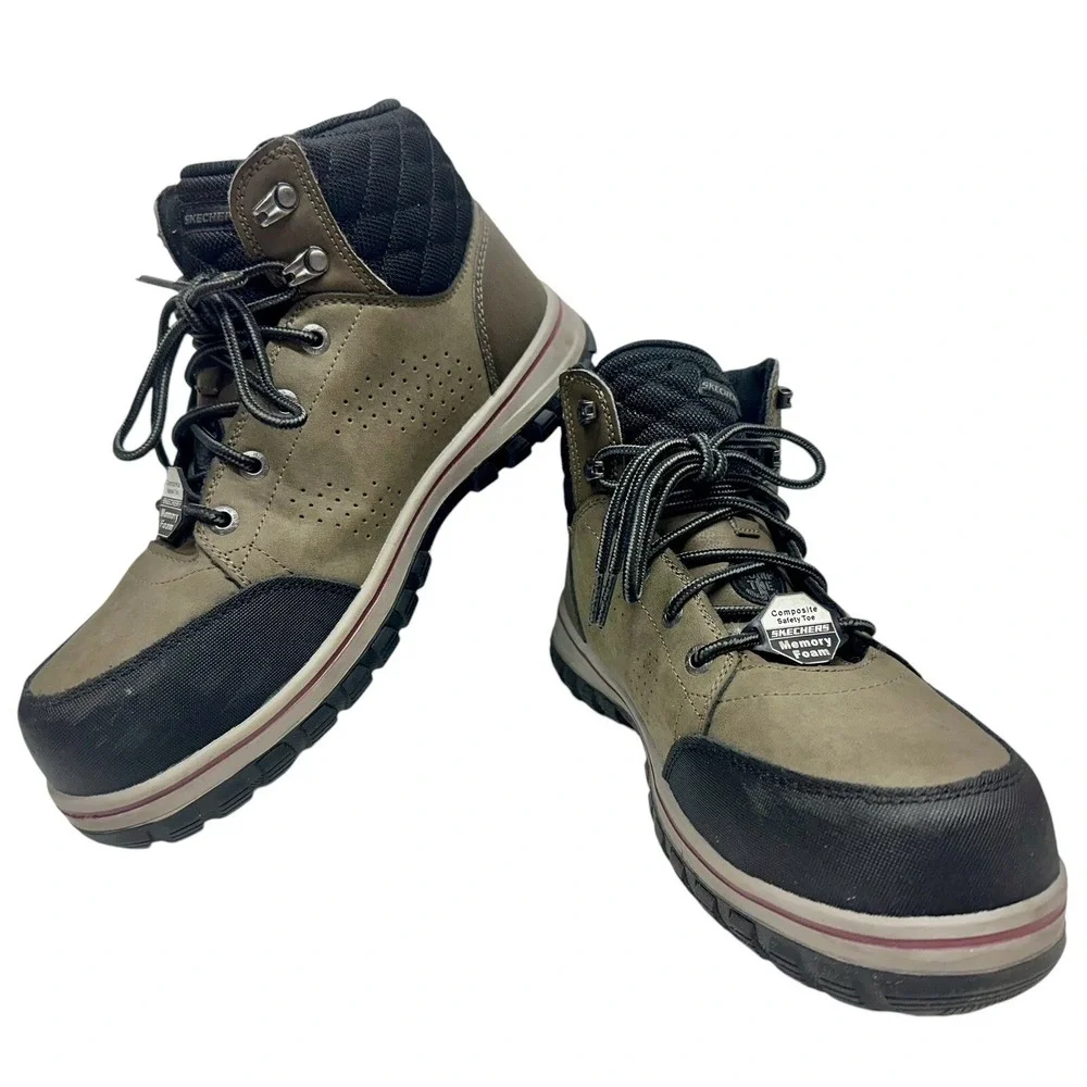 Skechers Work McColl Womens Comp Toe Waterproof Boot Green/Black‎ US Size 9.5